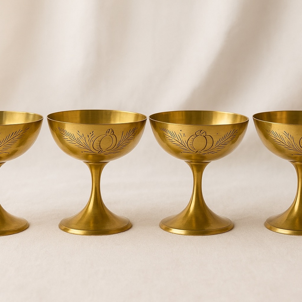 Elegant Gold Brass Goblet Set tumblers